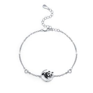 Sterling Silver Panda Chain Bracelets-0