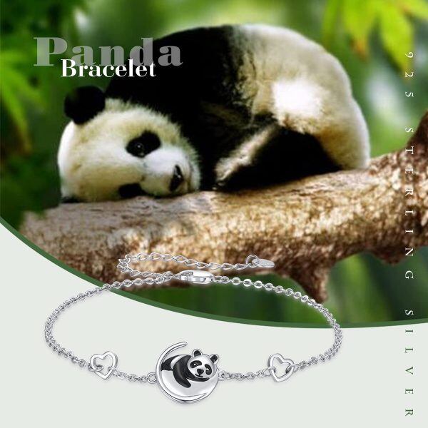 Sterling Silver Panda Chain Bracelets-5