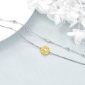 wholesale 925 Sterling Silver Sunflower Pearl Anklet for Women - Adjustable Size s-0-3