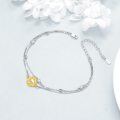 wholesale 925 Sterling Silver Sunflower Pearl Anklet for Women - Adjustable Size s-0-4