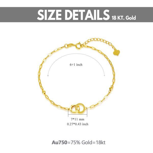 18K Gold Double Circle Chain Bracelets-1