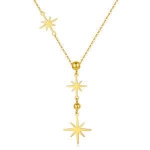 18K Yellow Gold North Star Y-Necklaces-0