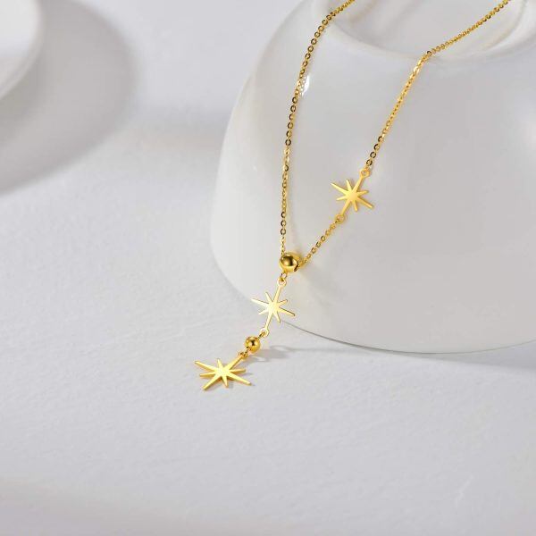 18K Yellow Gold North Star Y-Necklaces-2