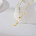 wholesale 14K Gold Sunburst Pendant Chain Necklaces for Women Girls s 20 Inches Long-0-2