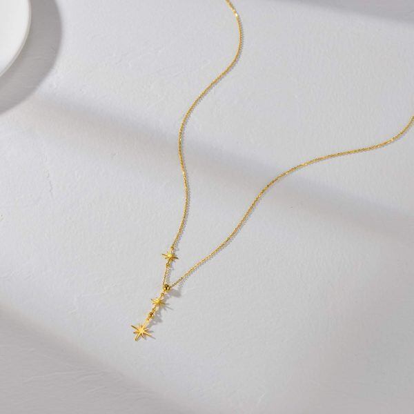 18K Yellow Gold North Star Y-Necklaces-4