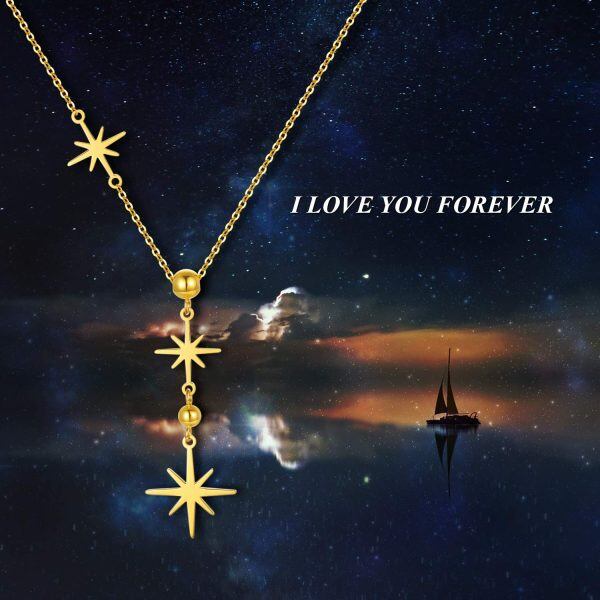 18K Yellow Gold North Star Y-Necklaces-5