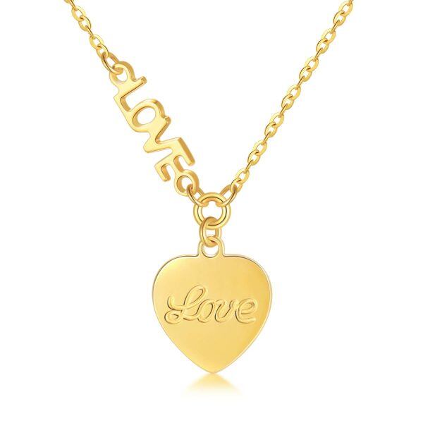 14K Gold Heart Pendant Necklace-0