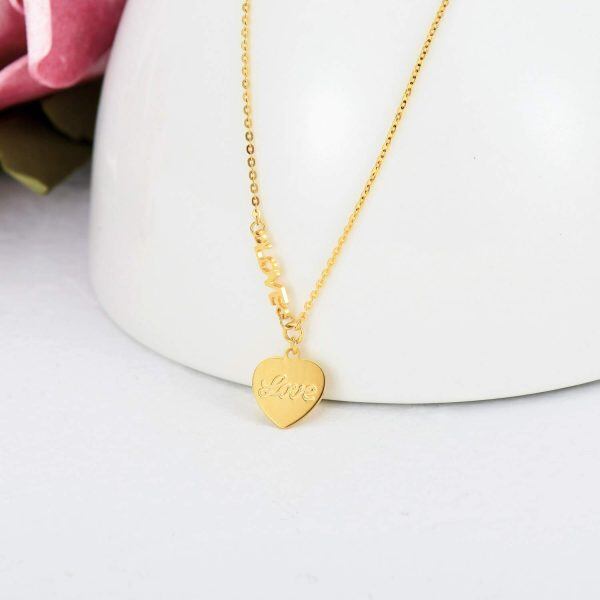 14K Gold Heart Pendant Necklace-1