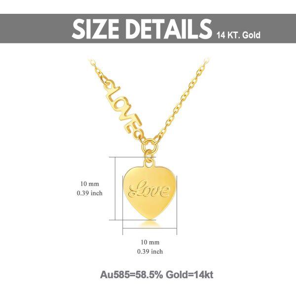 14K Gold Heart Pendant Necklace-2