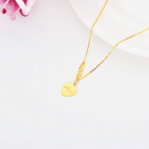 14K Gold Heart Pendant Necklace-4