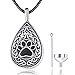 wholesale 925 Sterling Silver Tear Drop Celtic Knot Pet Paw Print Urn Keepsake Memorial Jewelry with Funnel and Fill Tool for Dogs/Cats Ashes (Black)-0-2