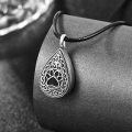 wholesale 925 Sterling Silver Tear Drop Celtic Knot Pet Paw Print Urn Keepsake Memorial Jewelry with Funnel and Fill Tool for Dogs/Cats Ashes (Black)-0-21