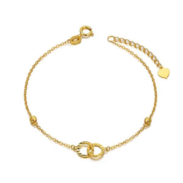 18K Gold Double Circle Infinity Symbol Chain Bracelets-0