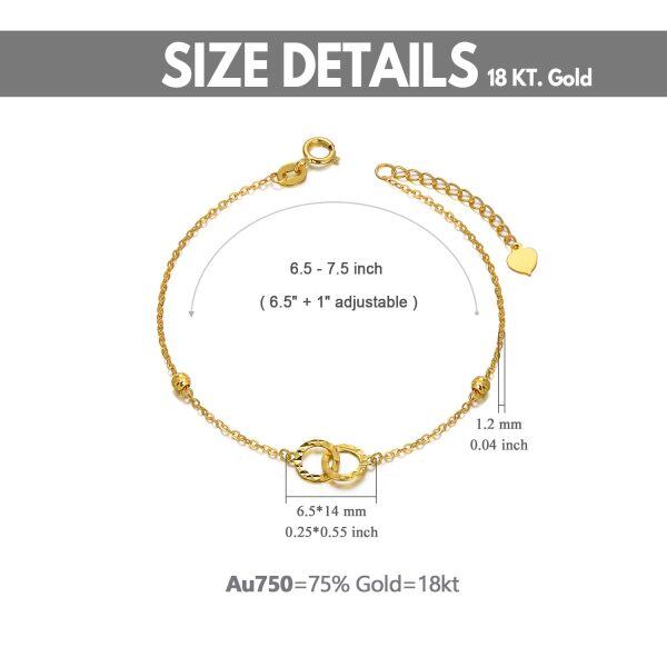 18K Gold Double Circle Infinity Symbol Chain Bracelets-1