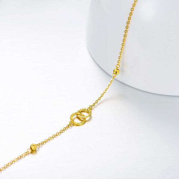 18K Gold Double Circle Infinity Symbol Chain Bracelets-3