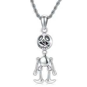 Sterling Silver Devil Demon Pendant Necklace-0