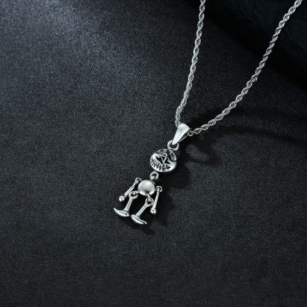 Sterling Silver Devil Demon Pendant Necklace-4