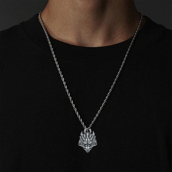 Sterling Silver Dragon Pendant Necklace-2