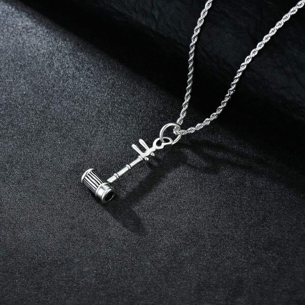 Sterling Silver Erhu Music Pendant Necklace-4