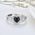 wholesale Sterling Silver Gemstone Heart Ring Adjustable - US # 7-0-16
