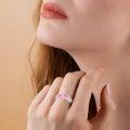 wholesale 925 Sterling Silver Pink Crystal Heart Adjustable Thumb Ring-0-2