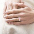 wholesale 925 Sterling Silver Pink Crystal Heart Adjustable Thumb Ring-0-4