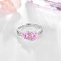 wholesale 925 Sterling Silver Pink Crystal Heart Adjustable Thumb Ring-0-5