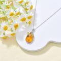 wholesale 925 Sterling Silver Amber Honeycomb Bee & Flower Pendant for Women's s-0-4