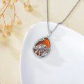 wholesale 925 Sterling Silver Amber Honeybee Teardrop Pendant Necklace with Sunflower Motif - Gifts for Her-0-4