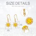 wholesale 14K Gold Sun and Moon Filigree Teardrop Leverback Dangle Earrings for Women-0-1