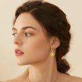 wholesale 14K Gold Sun and Moon Filigree Teardrop Leverback Dangle Earrings for Women-0-2