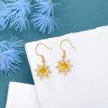 wholesale 14K Gold Sun and Moon Filigree Teardrop Leverback Dangle Earrings for Women-0-4