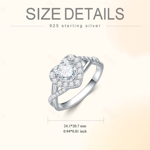 Sterling Silver 1ct Moissanite Eternity Rings-1