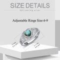 wholesale Sterling Silver Gemstone Heart Ring Adjustable - US # 7-0-7