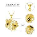 wholesale 925 Sterling Silver Honeycomb & Bees Pendant Necklace for Women-0-1