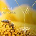 wholesale 14K Gold Honeycomb & Bee Charm Pendant Necklace for Women-0-5