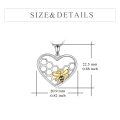 wholesale 925 Sterling Silver Heart-Shaped Honeycomb with Gold Bee Pendant Necklace for Women and Girls-0-1