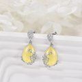 wholesale 925 Sterling Silver Citrine Drop Stud Earrings with Intricate Filigree Design-0-3