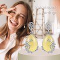 wholesale 925 Sterling Silver Citrine Drop Stud Earrings with Intricate Filigree Design-0-5