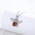 wholesale 925 Sterling Silver Baltic Amber Honeybee Pendant Necklace - Natural Stone Insect Charm s for Her-0-4