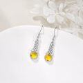 wholesale 925 Sterling Silver Celtic Knot Amber Drop Earrings for Women-0-3