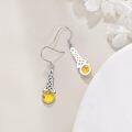 wholesale 925 Sterling Silver Celtic Knot Amber Drop Earrings for Women-0-4
