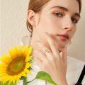 wholesale 925 Sterling Silver Sunflower and Bee Adjustable Ring for Women & Girls-0-2