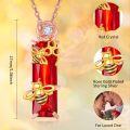 wholesale 925 Sterling Silver Red Crystal Bee & Flower Necklace for Women's s-0-1