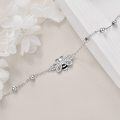 wholesale 925 Sterling Silver Bee Charm Bracelet with Cubic Zirconia and Beads for Women Girls  6+1 inch Adjustable Chain Length-0-4