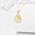 wholesale 14K Gold Opal Honeycomb Bee Pendant Necklace for Women-0-3