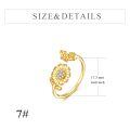 wholesale 14K Gold Adjustable Sunflower Open Ring Jewelry Gift for Women Her-0-1