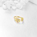 wholesale 14K Gold Adjustable Sunflower Open Ring Jewelry Gift for Women Her-0-4