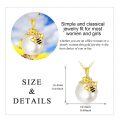 wholesale 14K Gold CZ Pearl Bee Pendant Necklace - Honeycomb Inspired for Women-0-1