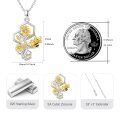 wholesale 925 Sterling Silver Honeycomb Pendant with Bees and Flowers Necklaces for Women-0-1